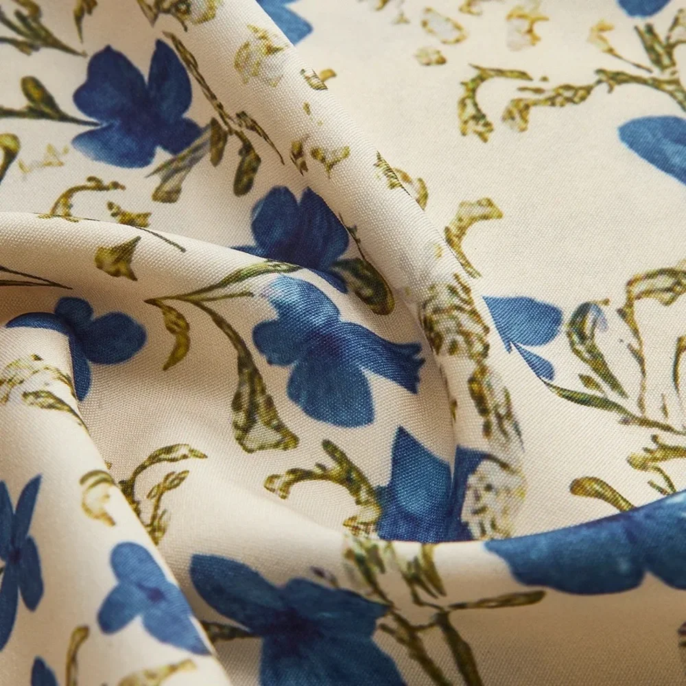 Commense Cream Ruffled Flower Sundress with Spaghetti Straps for Wedding Guest - Picture 8 of 8